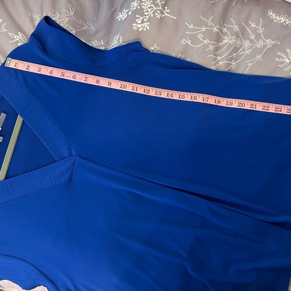 Calvin Klein Blue V-Neck Blouse - Picture 5 of 5